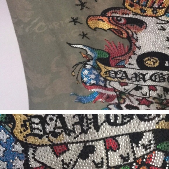 Ed Hardy vintage tee bling American gangsta eagle skull cards M Christian … - Picture 5 of 16
